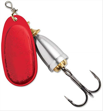 Blue Fox Classic Vibrax Spinner Bleeding Silver with mid depth blade for trout and salmon