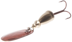 Blue Fox Classic Vibrax Spinner in bleeding gold color boosts visibility in stained water.