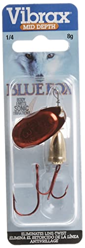 Blue Fox Classic Vibrax Spinner with spinning blade action increases attraction for trout and salmon.