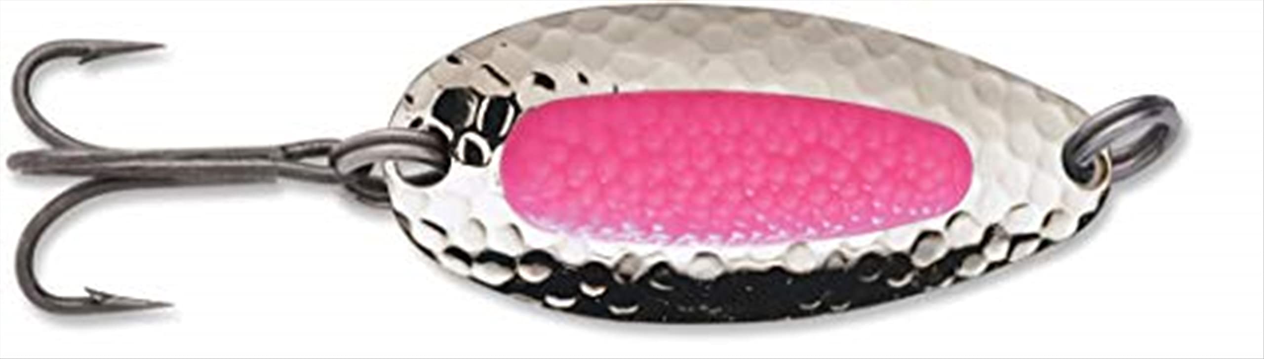 Blue Fox Pixee Spoon 1/2 with nickel-plated, fluorescent red insert attracts fish with high flash
