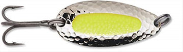 Blue Fox Pixee Spoon lure with hammered finish for long casts and bright flash.