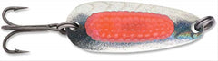 Blue Fox Rattlin' Pixee Spoon with holographic silver-pink finish draws attention in water and supports angling efforts.