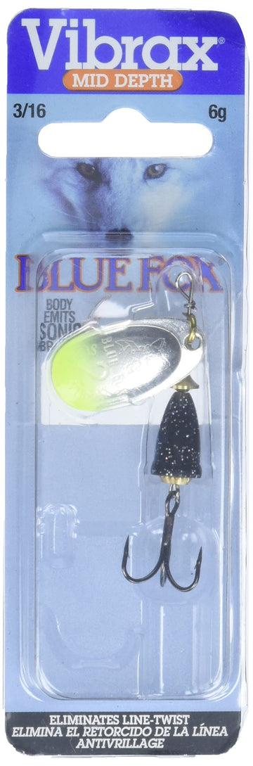 Blue Fox Vibrax 60-20-71C brass body close-up emphasizes durability.