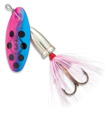 Blue Fox Vibrax Bullet Fly Rainbow Trout lure showing deep-water vibration and long-cast potential