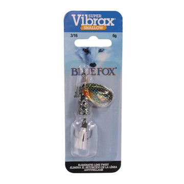 Blue Fox Vibrax Shallow Spinner 3/16 Shiner in action, perfect for small streams.