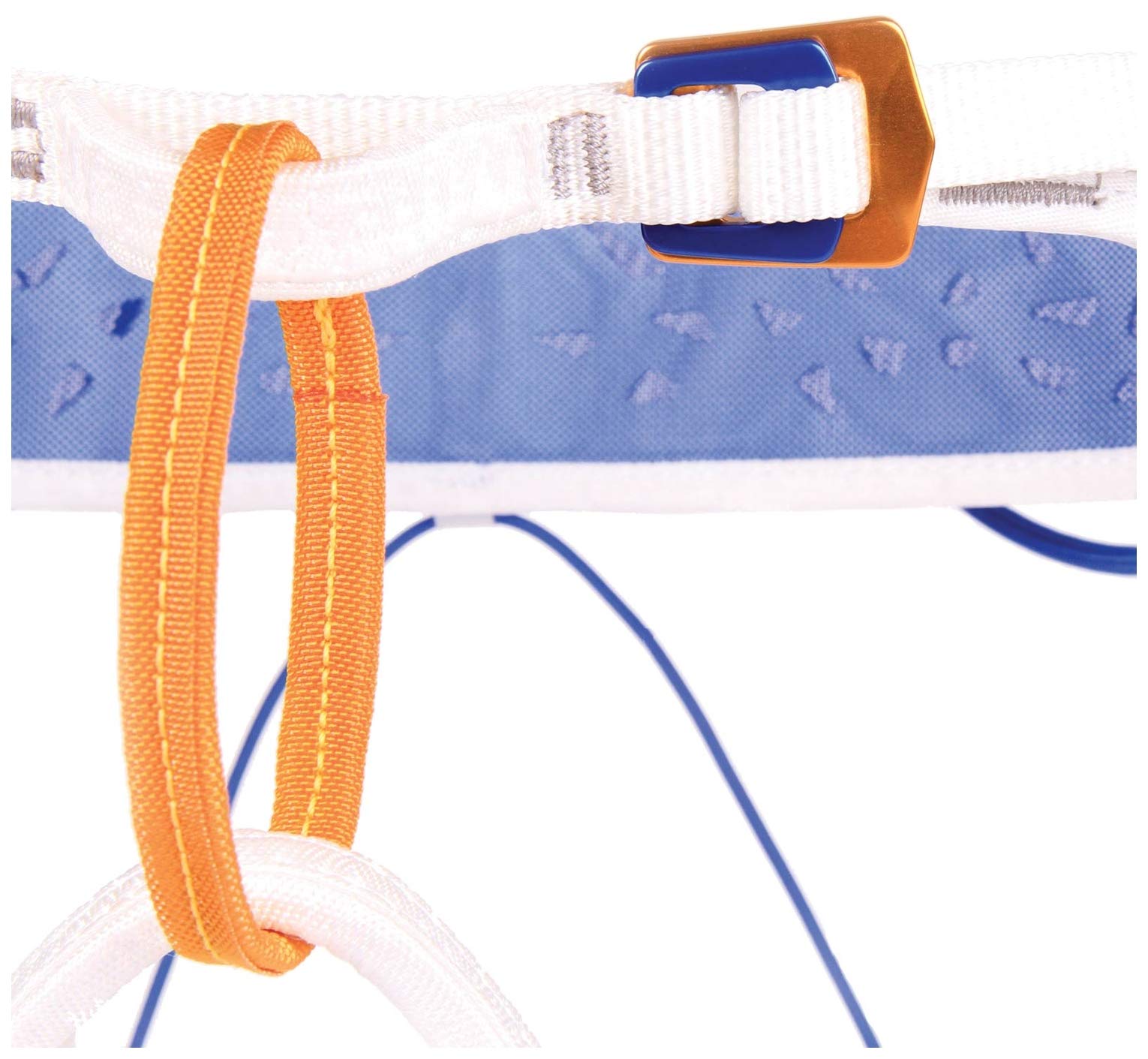 Blue Ice Addax Harness Blue X-Large back view highlights padded waistbelt for long routes