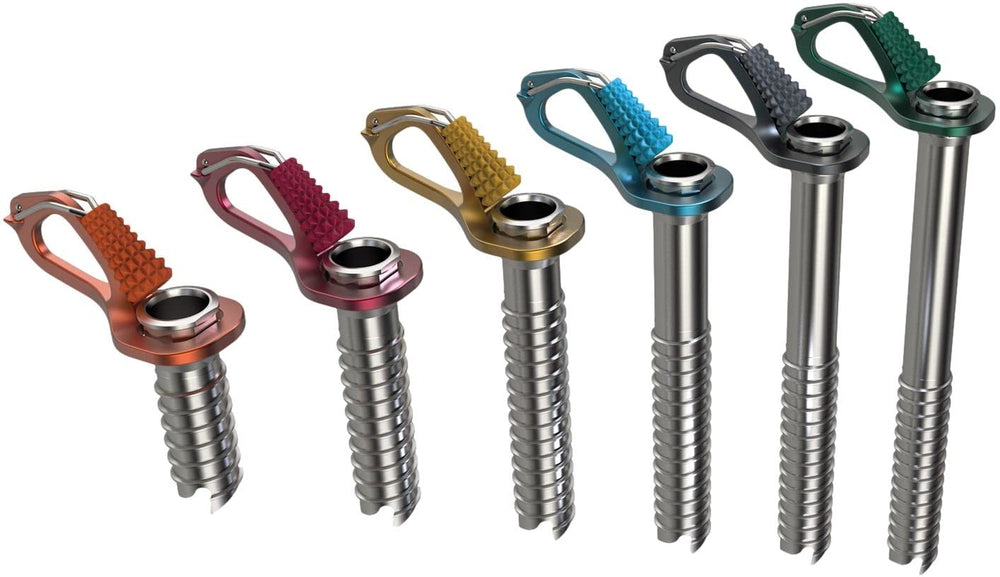 Blue Ice Aero ice screw orange 7cm for quick, secure placements.