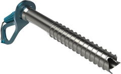 Blue Ice Aero three-tooth tip highlights fast, smooth screwing in ice.