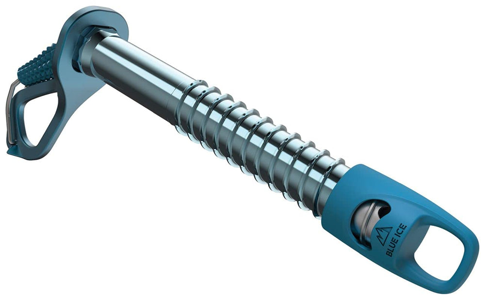 Blue Ice Aero Lite 3-tooth tip detail showing reliable bite in varied ice.