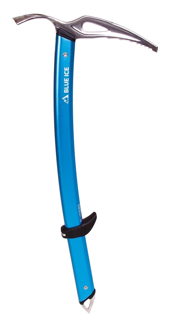 Blue Ice Bluebird ice axe dual-textured grip improves control in icy conditions