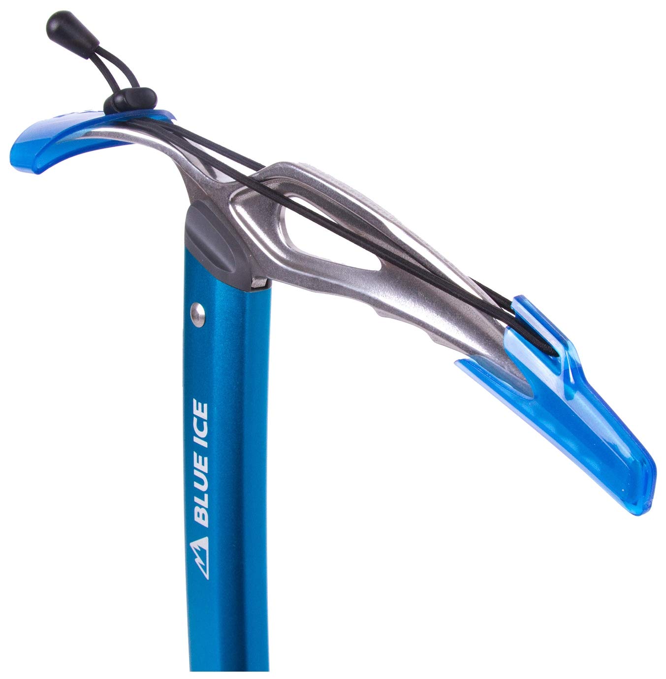 Blue Ice Bluebird ice axe spike protector included for tool safety.