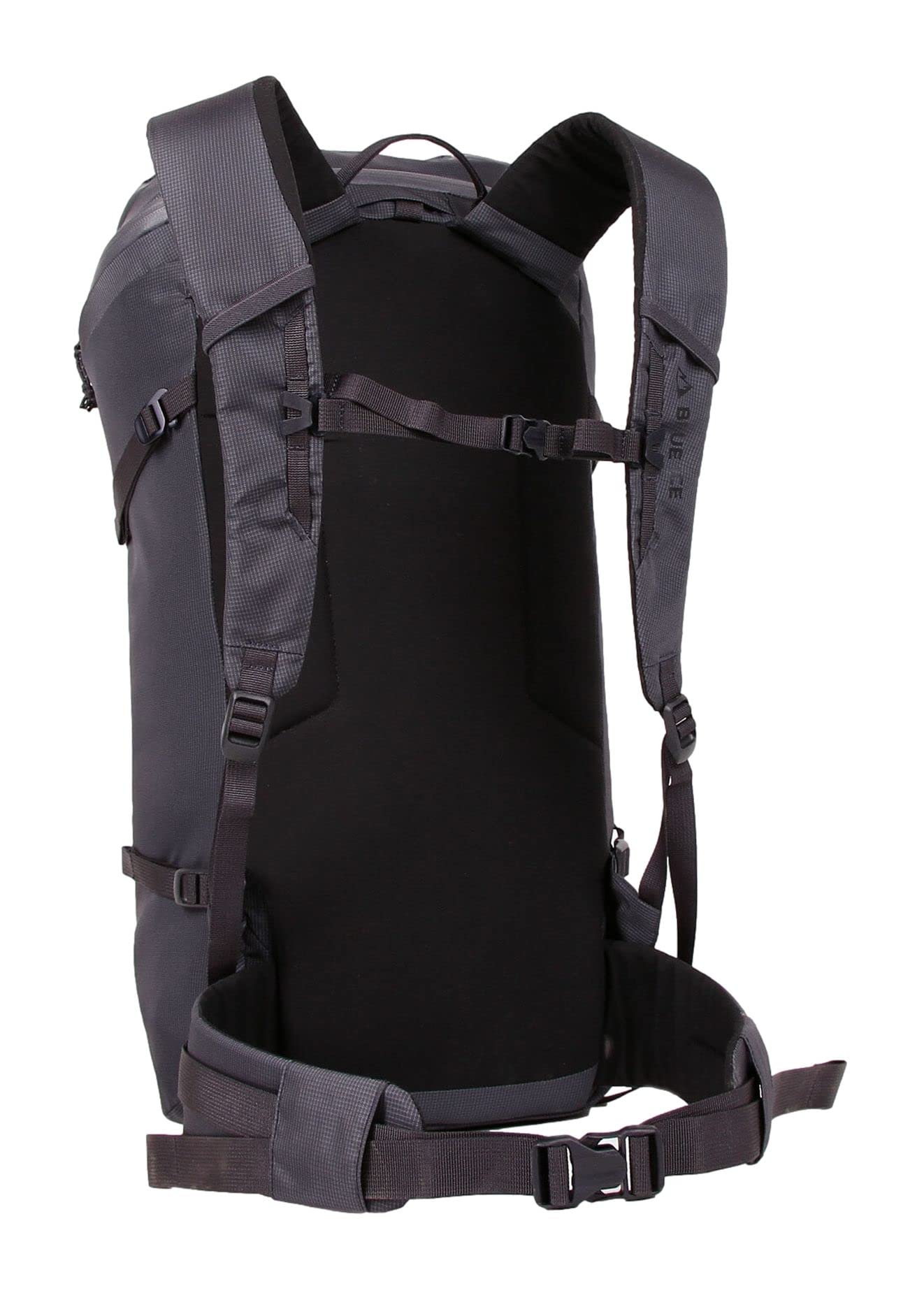 Blue Ice Chiru 25L pack hybrid shoulder straps reduce bulk for ropework.