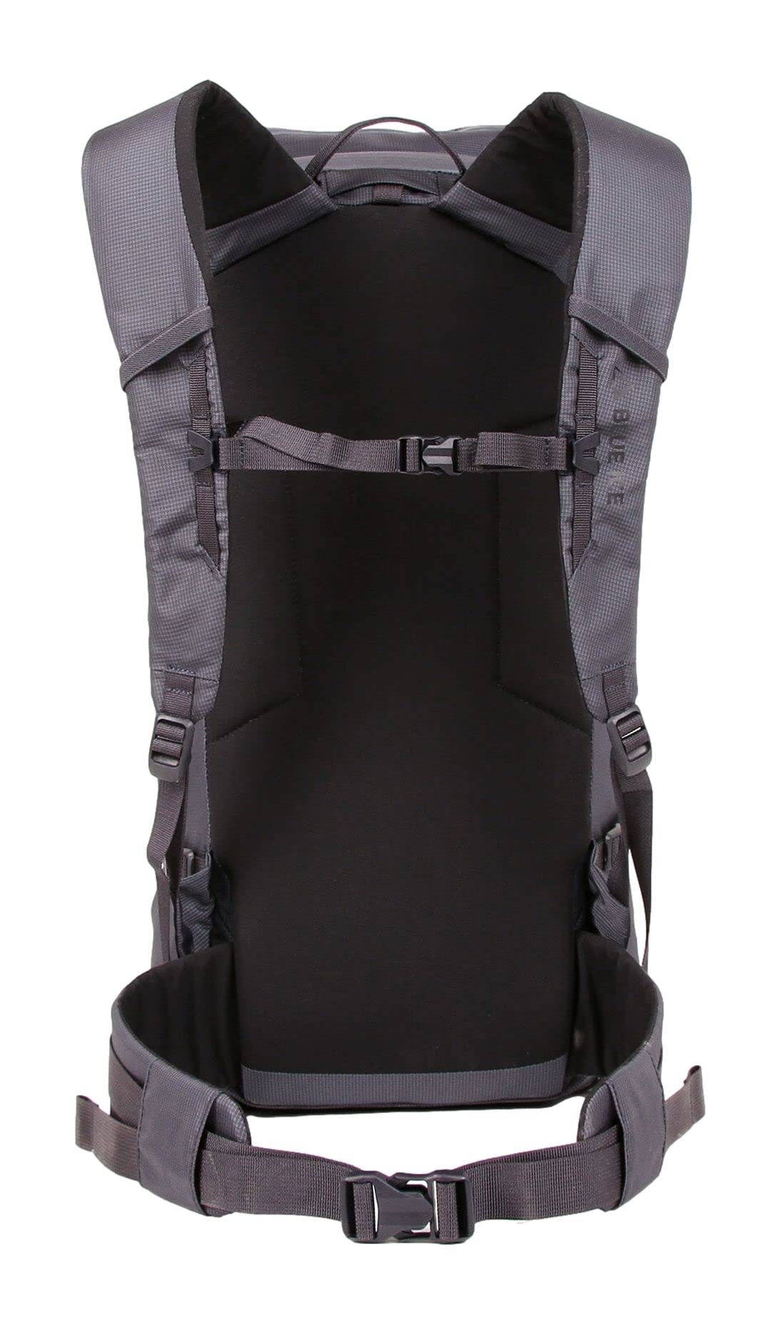 Blue Ice Chiru 25L pack ice-tool sleeve secures axes with snug fit.