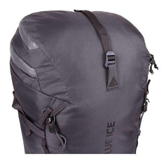 Blue Ice Chiru 25L pack rope strap and lid pocket for quick access.