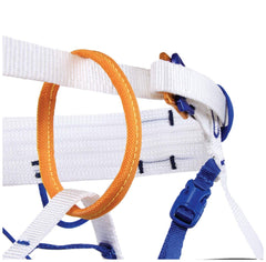 Blue Ice Choucas Harness White Large side view shows crampon-ready compatibility on demanding routes.
