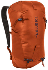 Blue Ice Dragonfly 26L Pack in red clay for alpine day trips with organized gear