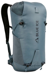 Blue Ice Dragonfly 26L pack side view for alpine adventures and gear organization.