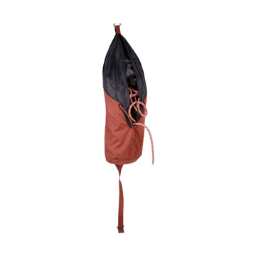 Blue Ice Koala ropebag opened to reveal rope tarp and color coded handles for fast setup.