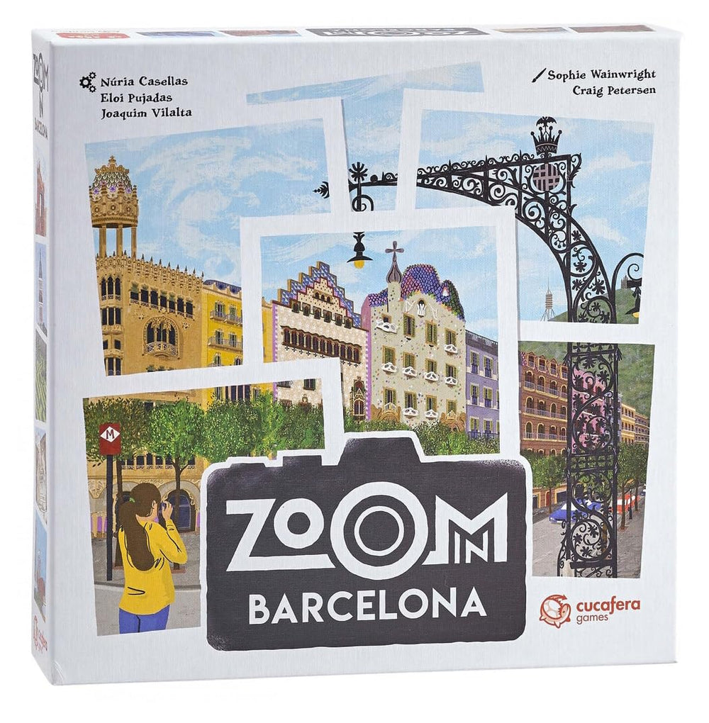 Blue Orange Zoom in Barcelona game cover showing vibrant artwork for quick family play