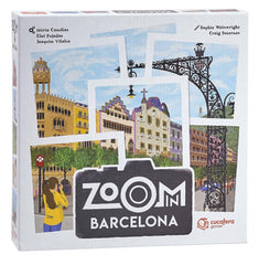 Blue Orange Zoom in Barcelona game cover showing vibrant artwork for quick family play