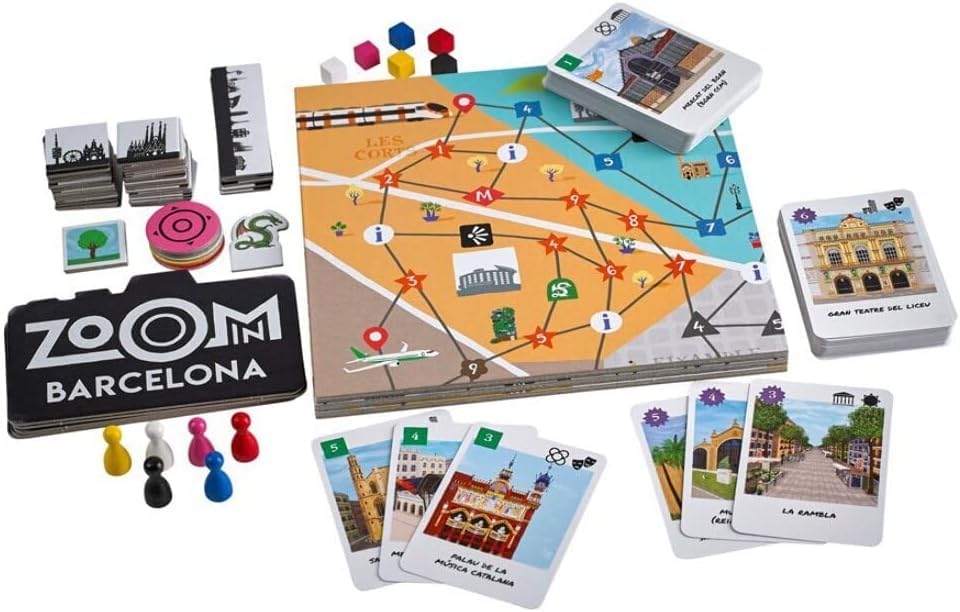 Blue Orange Zoom in Barcelona game play scene highlighting fast setup for game night