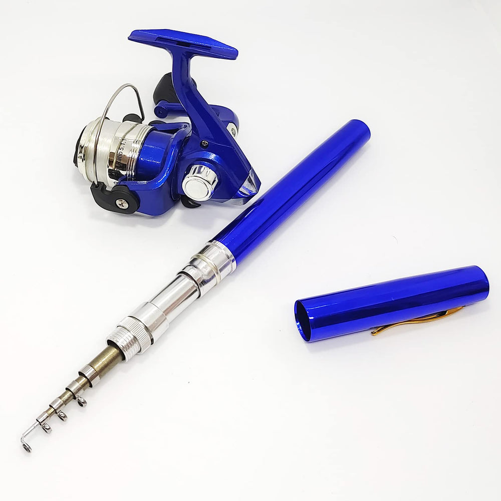Blue portable pen fishing rod gift idea