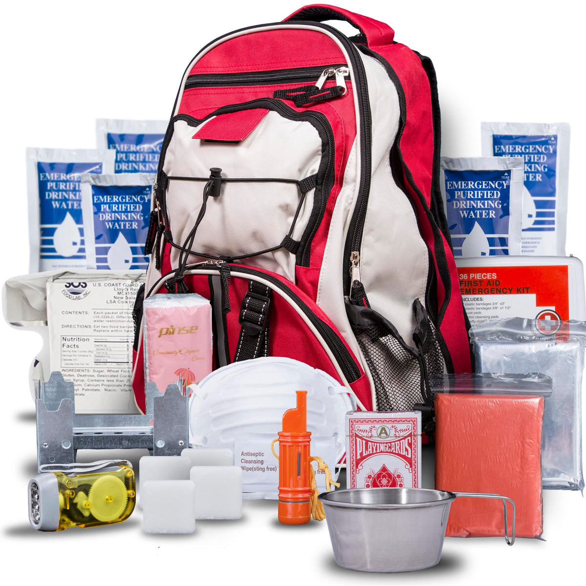 Blue Seventy-Two red backpack ready for quick grab-and-go access.