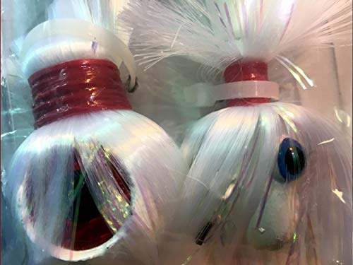 Blue Water Candy Rock Fish Mojo lure with 9-inch swimbait shad body in white