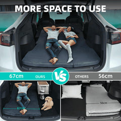 Blue Wharf Tesla Model Y camping mattress folded for compact trunk/frunk storage