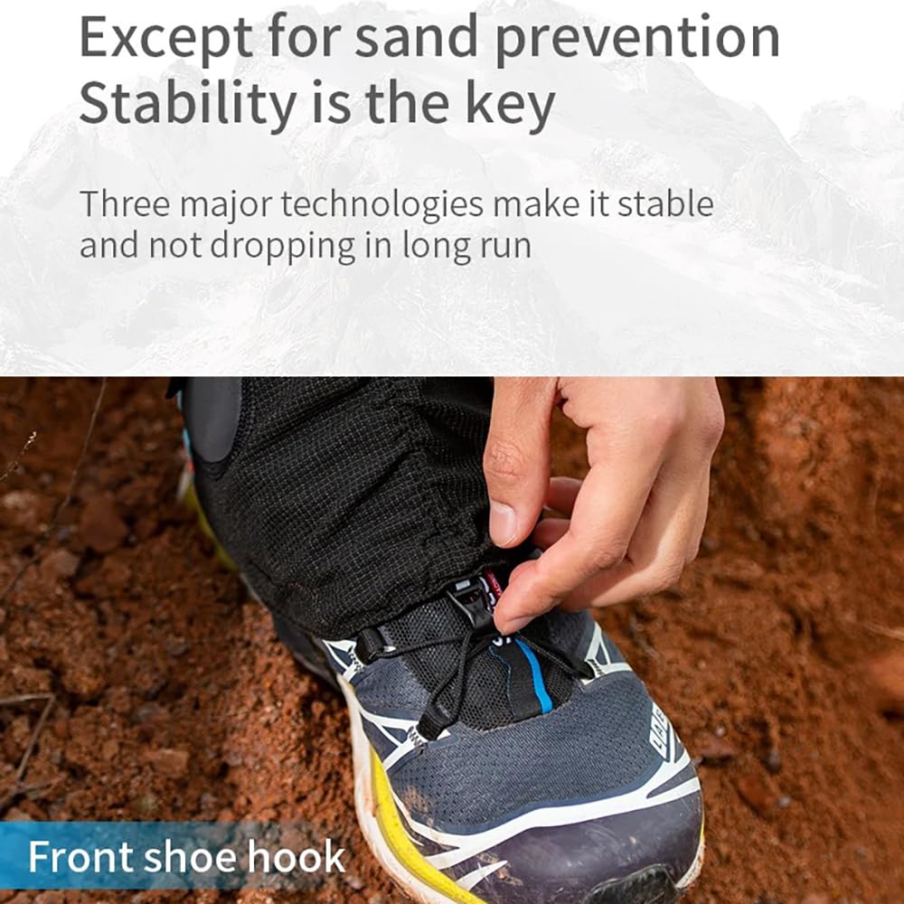 BlueField Low Trail Gaiters adjustable drawstring ensures secure fit over pants.