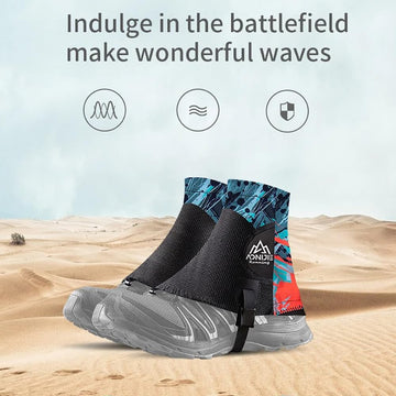 BlueField Low Trail Gaiters stretch fabric close-up shows breathable, flexible ankle protection.