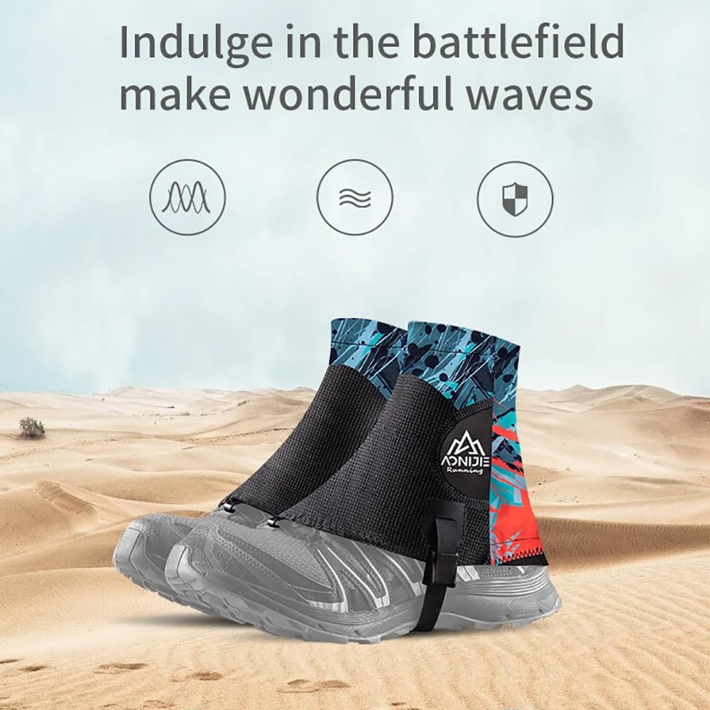 BlueField Low Trail Gaiters stretch fabric close-up shows breathable, flexible ankle protection.