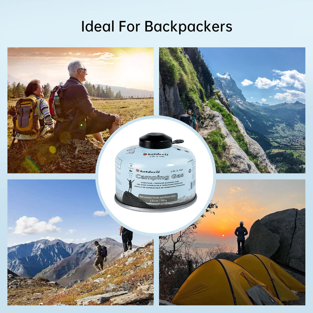 BlueFire compact cans; easy carry for backpacking adventures.