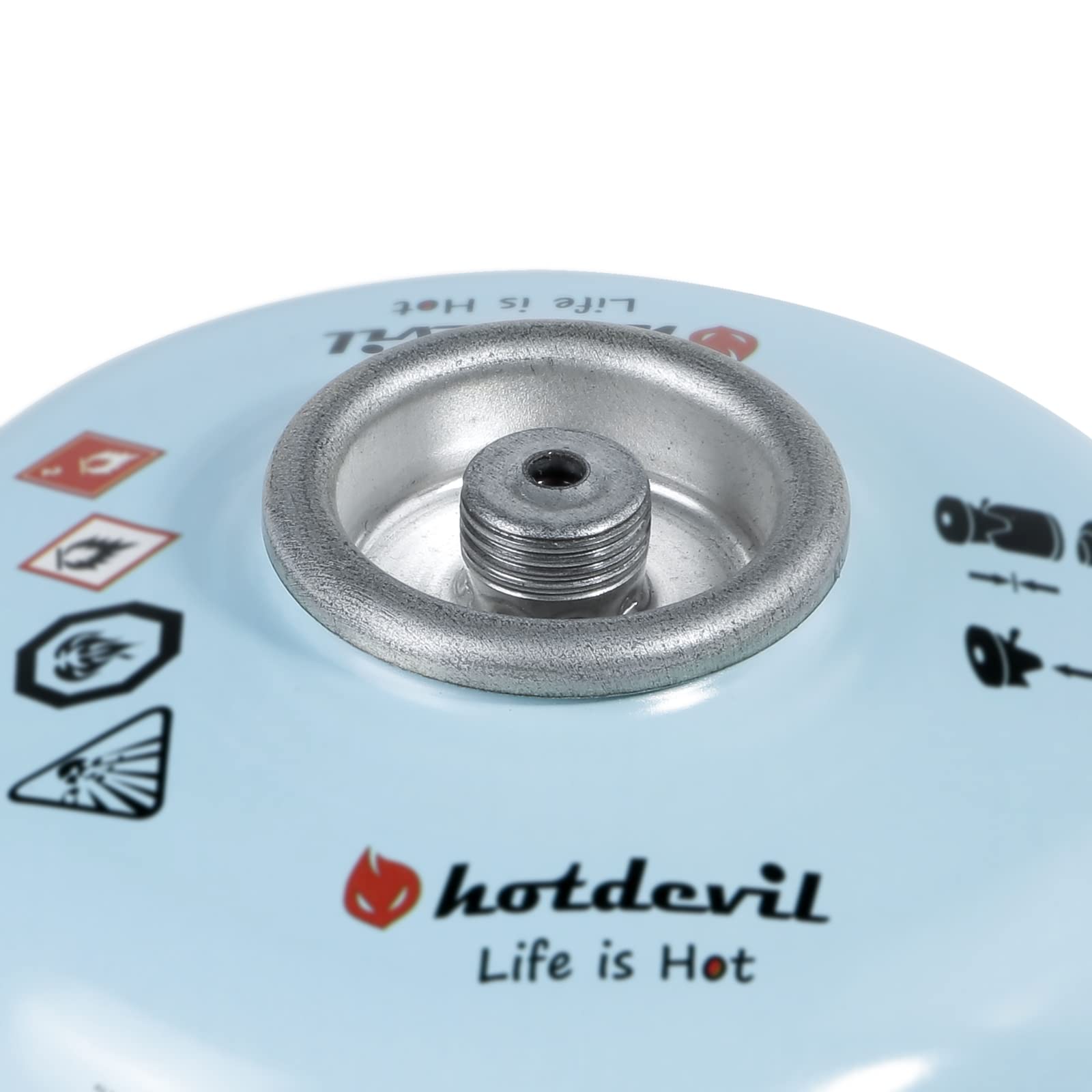 BlueFire canister cap; leak-proof top for safe transport and storage.
