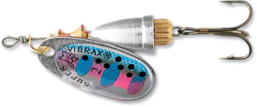 Blue Fox Classic Vibrax 03 Painted Firetiger lure increases visibility in stained water