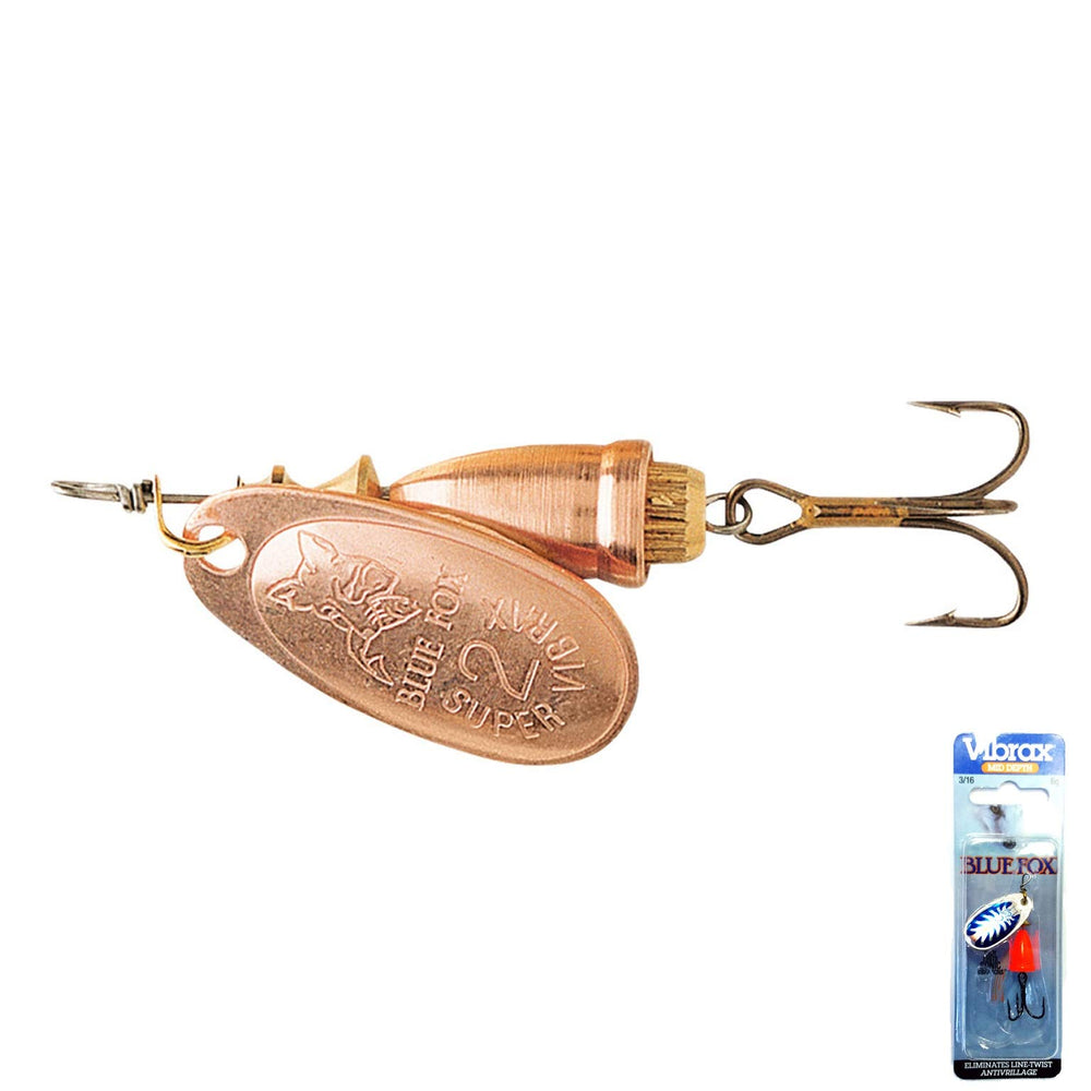 Blue Fox Classic Vibrax 05 spinner with copper finish attracts fish