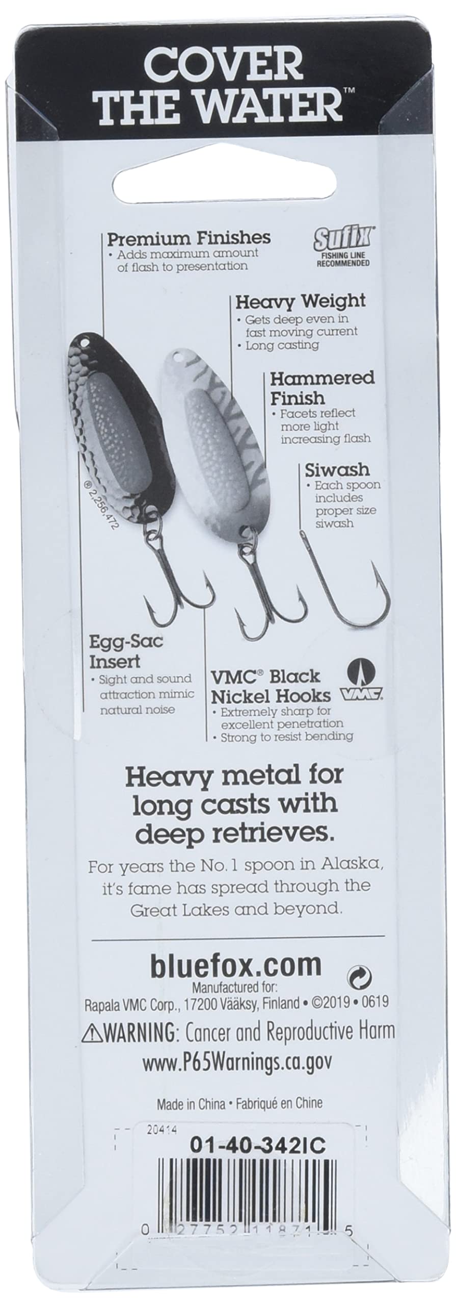 Blue Fox Pixee Spoon ready-to-fish with egg sac insert color boost.