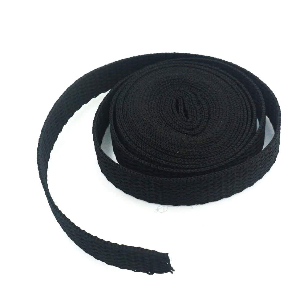 Bluemoona 20 yards black polypropylene webbing for durable belts and bags