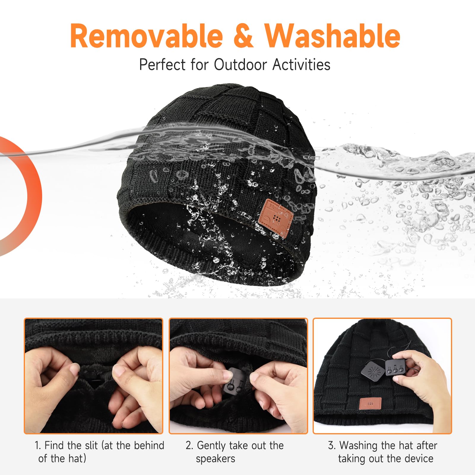 USB charging cable included with rechargeable battery for Beanie