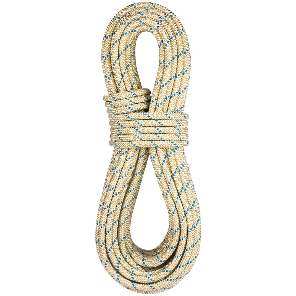 BlueWater Ropes BWII+ NFPA static rope, 200 ft, ideal for caving, rappelling, and rescue