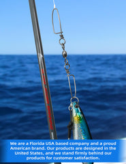 Easy snap locking mechanism for quick tackle changes on BLUEWING swivels
