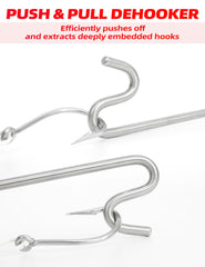 BLUEWING dehooker two-curves design aiding safe, deep hook removal