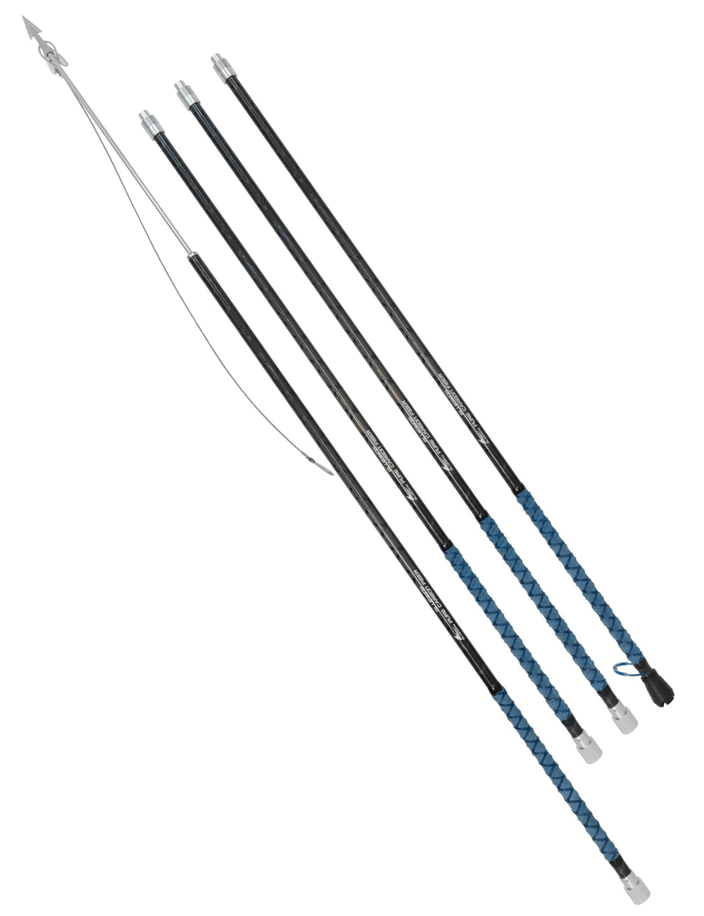 BlueWING 16ft V3 harpoon with carbon fiber pole for lightweight big-game spearfishing.