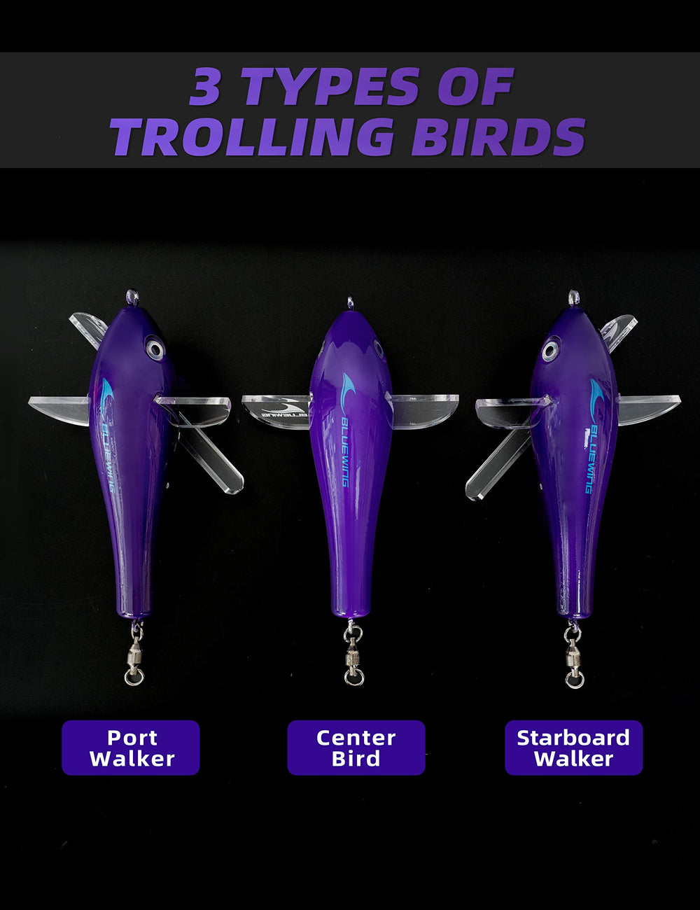 BLUEWING 316 stainless rod detail shows corrosion resistance for saltwater use