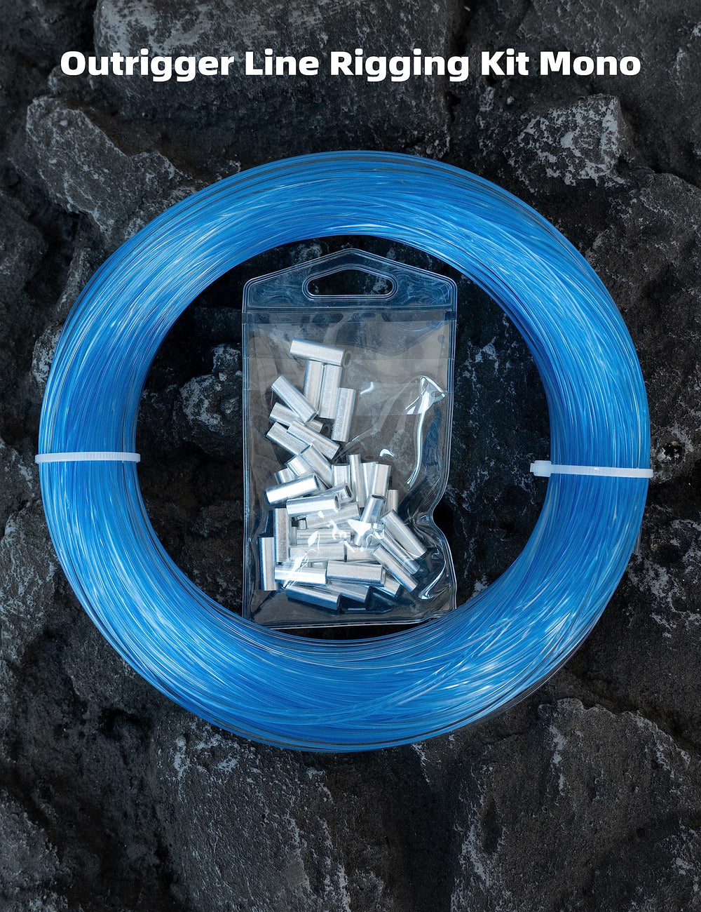 BLUEWING 400lb test monofilament line detail suggests strong line for robust setups