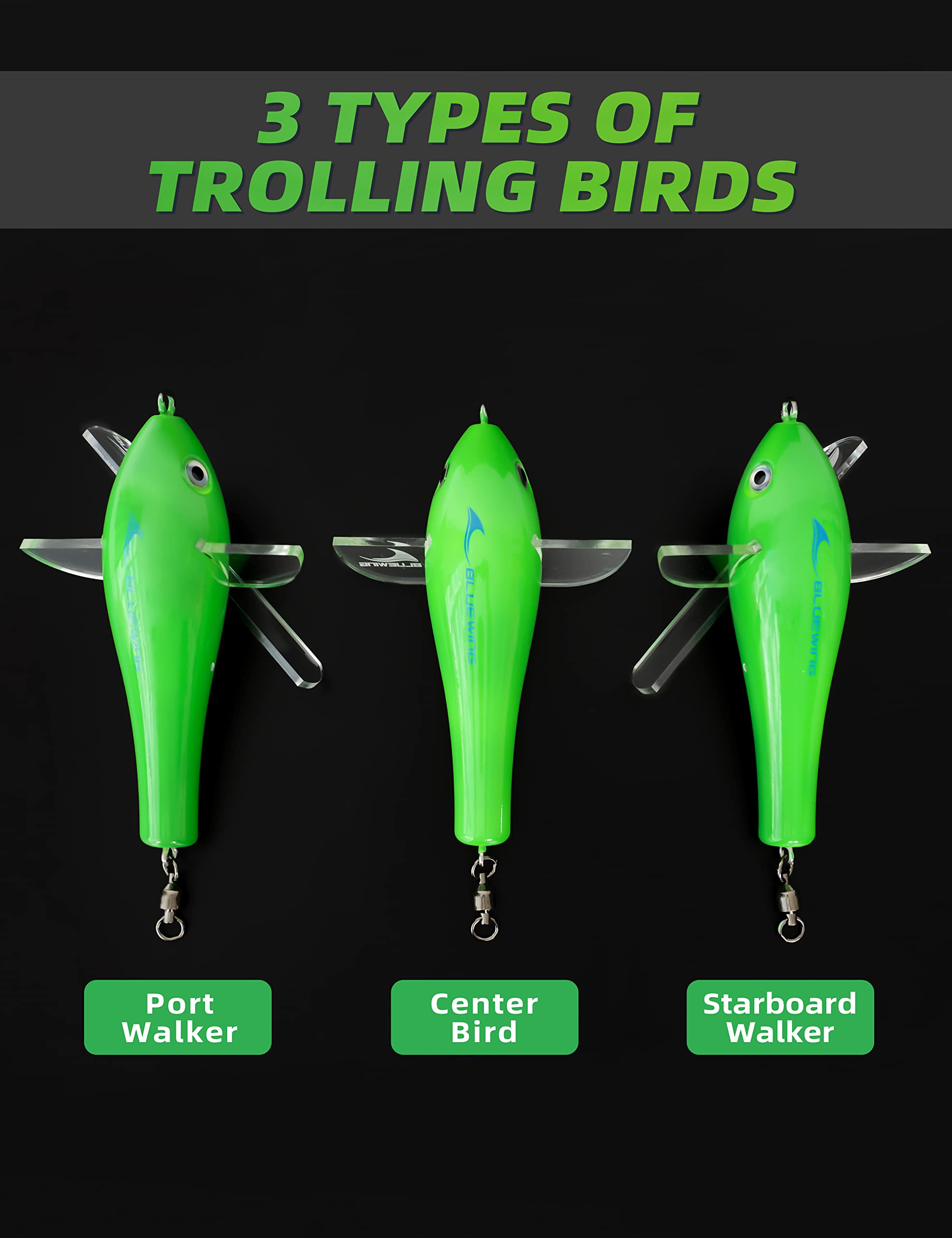 BLUEWING 9in bulb squids with floats add buoyancy and vivid action