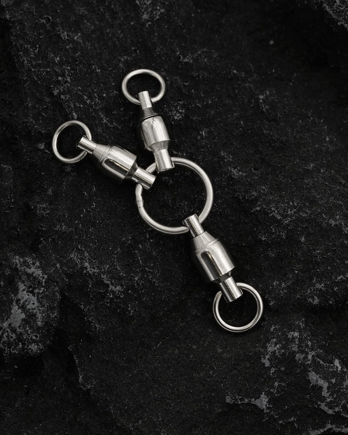 Close-up of copper body and stainless steel rings on BLUEWING swivel