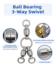 Inner stainless steel bearings rotate smoothly in BLUEWING swivel
