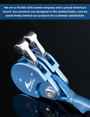 BLUEWING outrigger pulley top view highlights compact profile for easy rigging