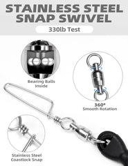 BLUEWING Blue Water Outrigger Line Lock Pro 304 SS ball bearing swivel enables smooth rotation under load